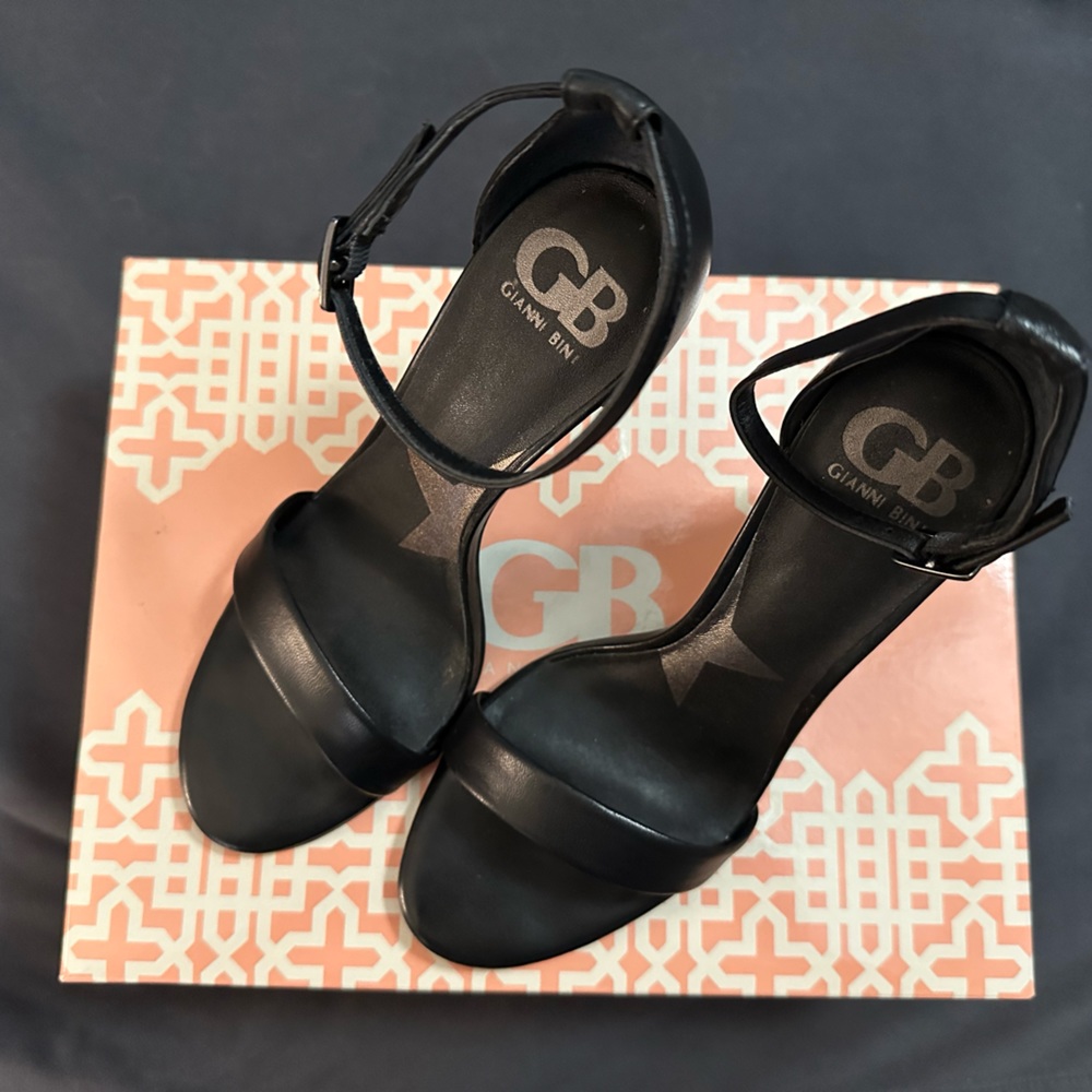 Black strappy heels